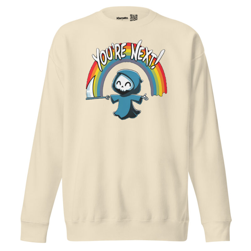 „You’re Next!“ Sensenmann Unisex-Sweatshirt – Sweatshirts – klamottn.de