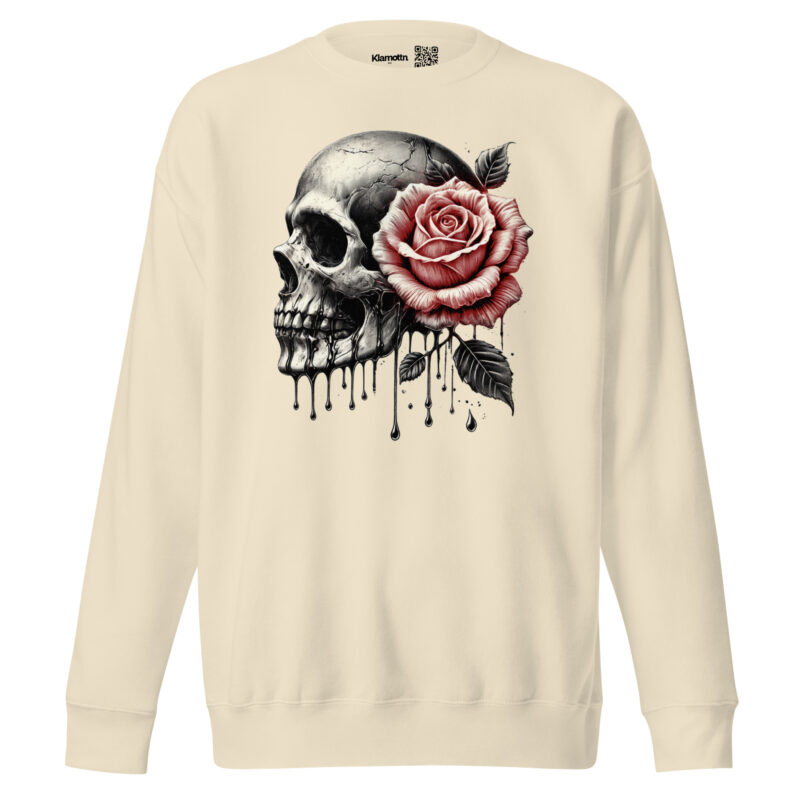 Schädel mit roter Rose Unisex-Sweatshirt – Sweatshirts – klamottn.de