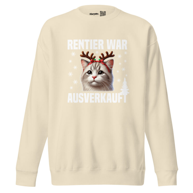 Rentier war ausverkauft Katze als Rudolph Unisex-Sweatshirt – Sweatshirts – klamottn.de