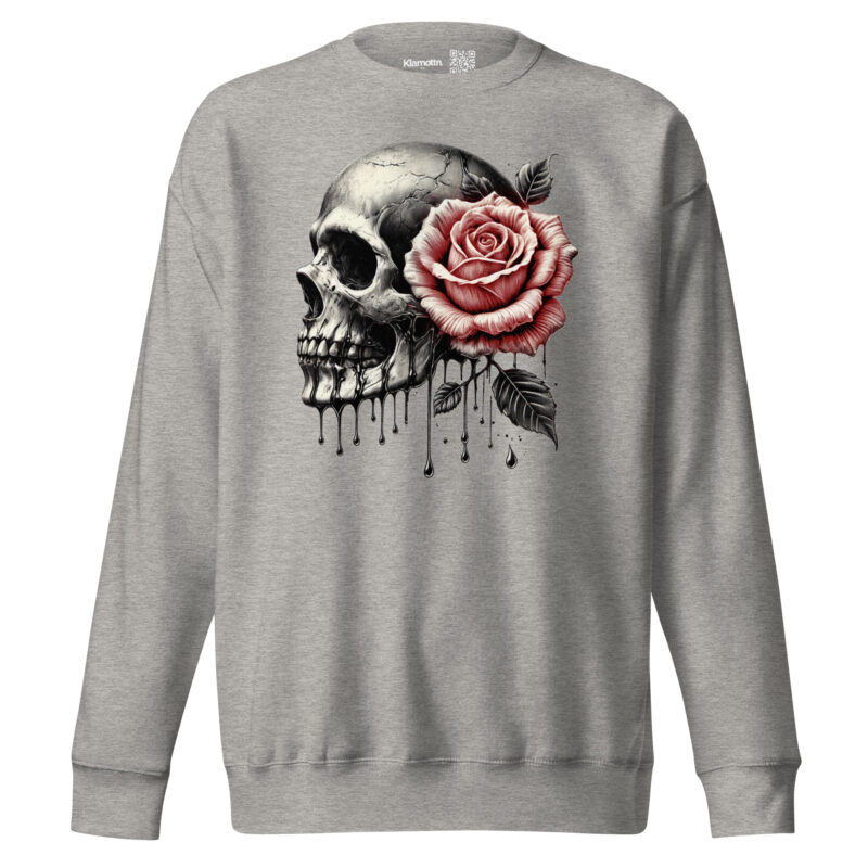 Schädel mit roter Rose Unisex-Sweatshirt – Sweatshirts – klamottn.de