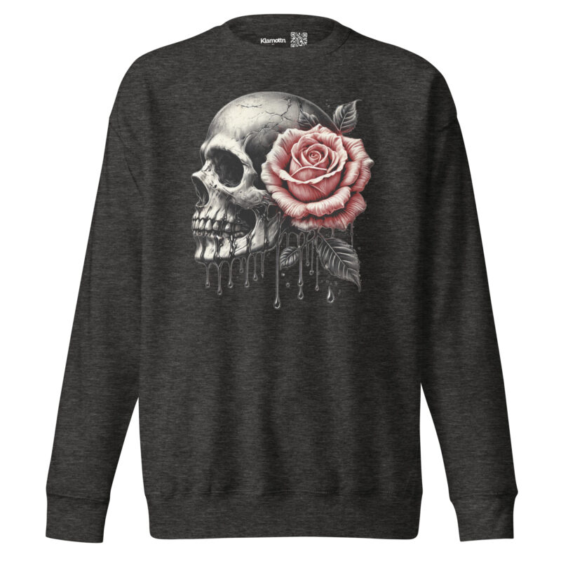 Schädel mit roter Rose Unisex-Sweatshirt – Sweatshirts – klamottn.de