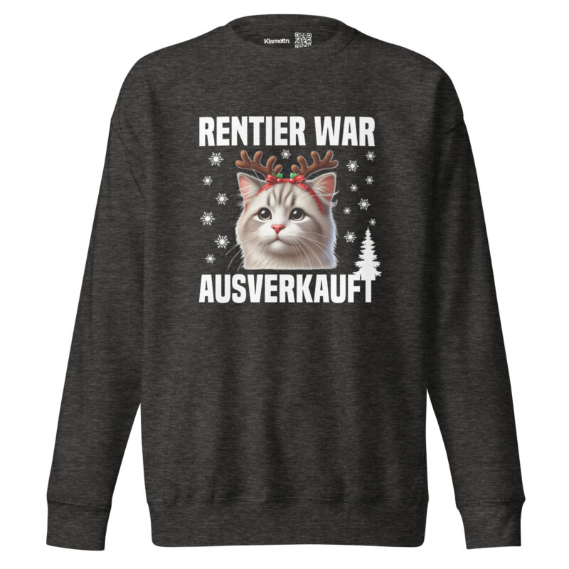 Rentier war ausverkauft Katze als Rudolph Unisex-Sweatshirt – Sweatshirts – klamottn.de