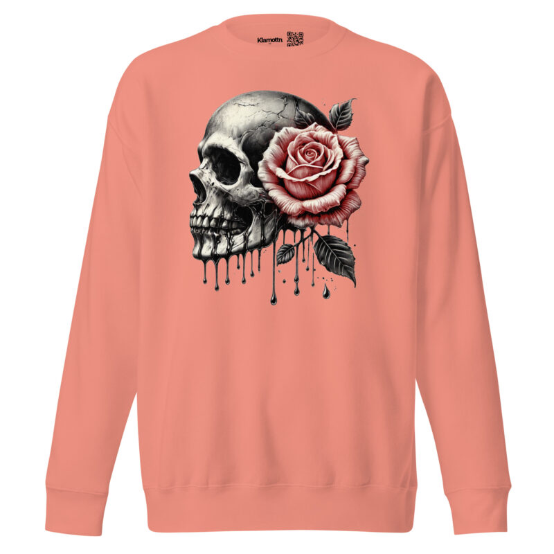 Schädel mit roter Rose Unisex-Sweatshirt – Sweatshirts – klamottn.de