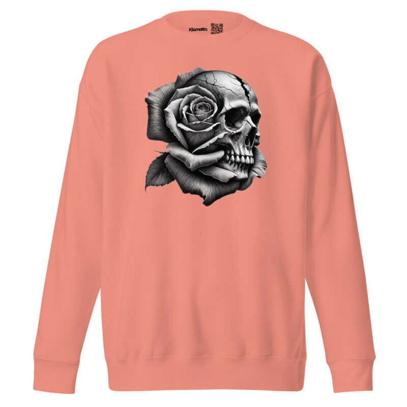 Monochromer Schädel mit Rose Unisex-Sweatshirt – Sweatshirts – klamottn.de