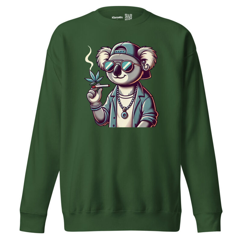 Entspannter Koala mit Joint Unisex-Sweatshirt – Sweatshirts – klamottn.de