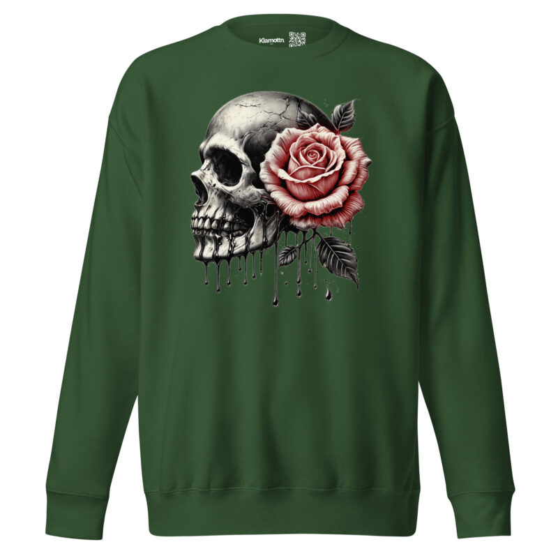Schädel mit roter Rose Unisex-Sweatshirt – Sweatshirts – klamottn.de