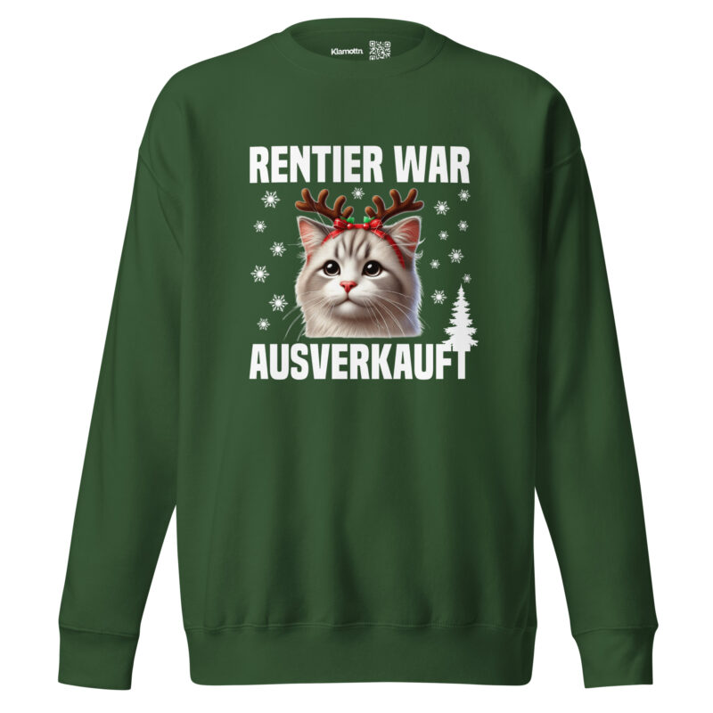 Rentier war ausverkauft Katze als Rudolph Unisex-Sweatshirt – Sweatshirts – klamottn.de