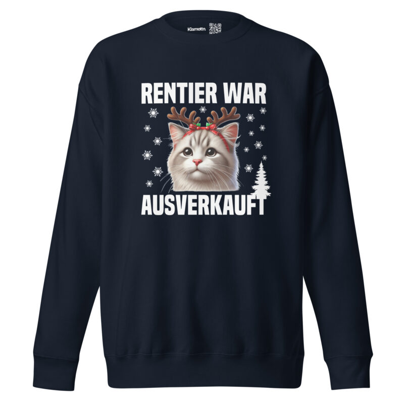 Rentier war ausverkauft Katze als Rudolph Unisex-Sweatshirt – Sweatshirts – klamottn.de