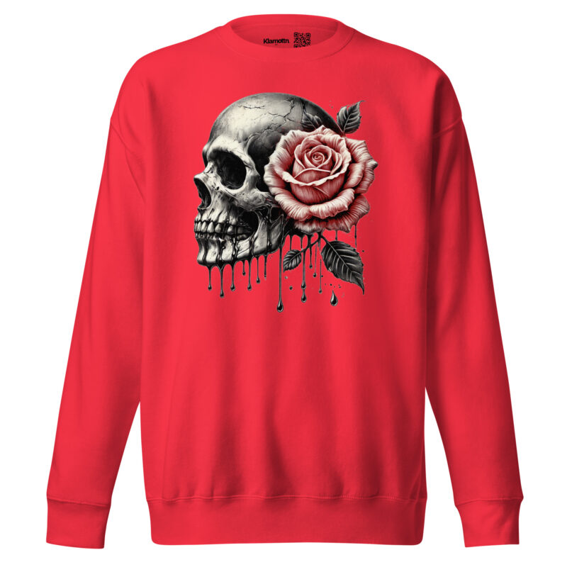 Schädel mit roter Rose Unisex-Sweatshirt – Sweatshirts – klamottn.de