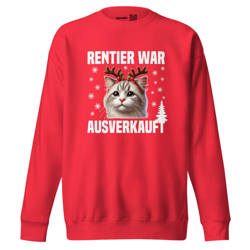 Rentier war ausverkauft Katze als Rudolph Unisex-Sweatshirt – Sweatshirts – klamottn.de