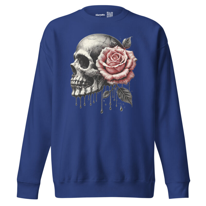 Schädel mit roter Rose Unisex-Sweatshirt – Sweatshirts – klamottn.de