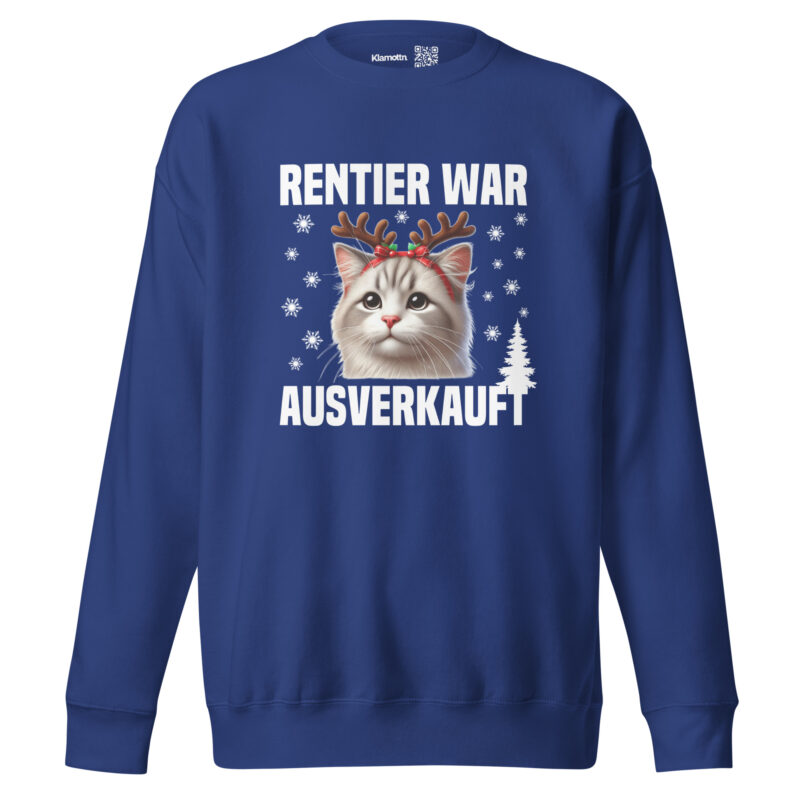 Rentier war ausverkauft Katze als Rudolph Unisex-Sweatshirt – Sweatshirts – klamottn.de