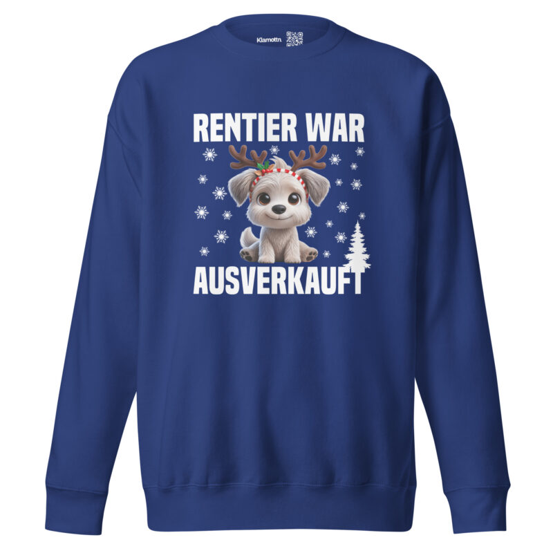 Rentier war ausverkauft Hund als Rudolph Unisex-Sweatshirt – Sweatshirts – klamottn.de