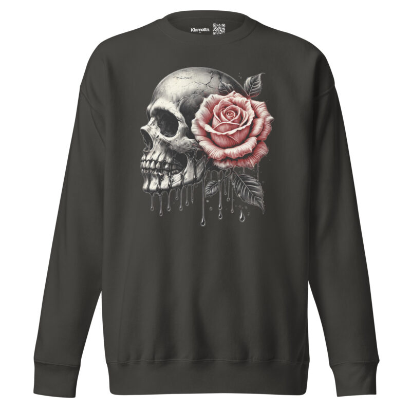 Schädel mit roter Rose Unisex-Sweatshirt – Sweatshirts – klamottn.de