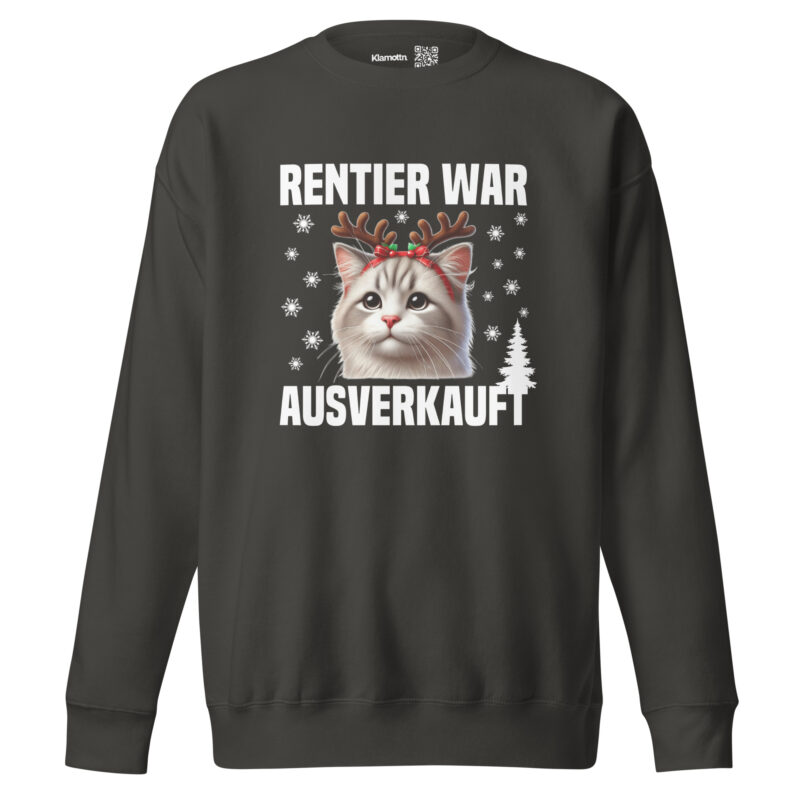 Rentier war ausverkauft Katze als Rudolph Unisex-Sweatshirt – Sweatshirts – klamottn.de