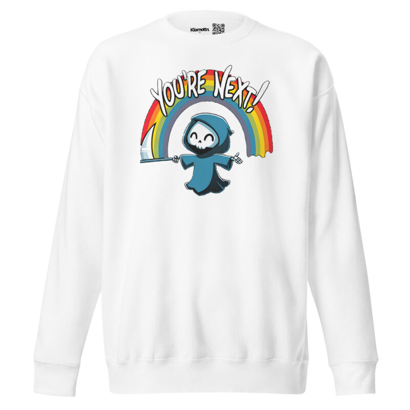 „You’re Next!“ Sensenmann Unisex-Sweatshirt – Sweatshirts – klamottn.de