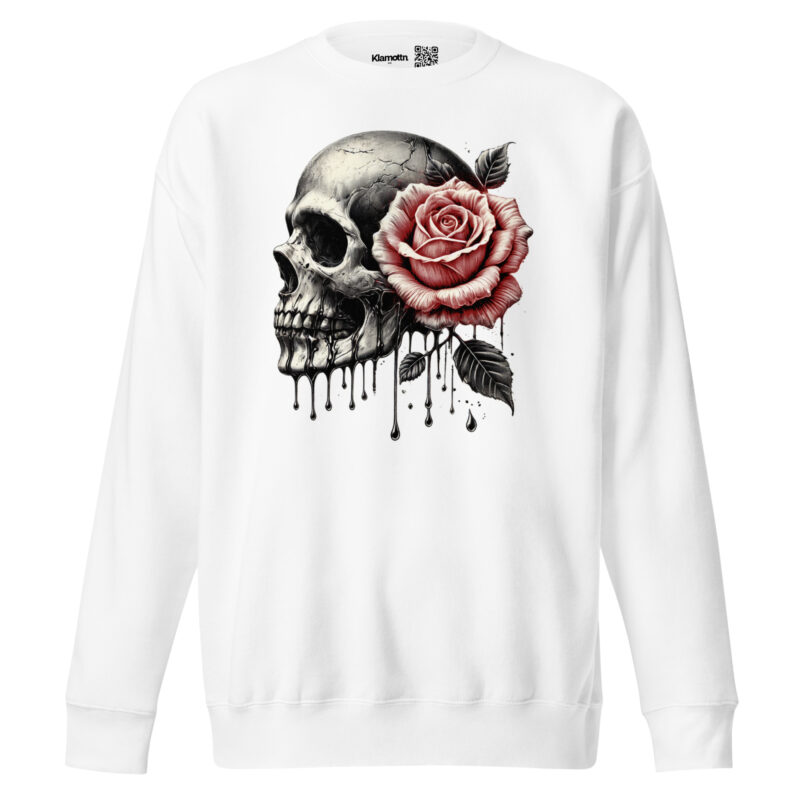 Schädel mit roter Rose Unisex-Sweatshirt – Sweatshirts – klamottn.de