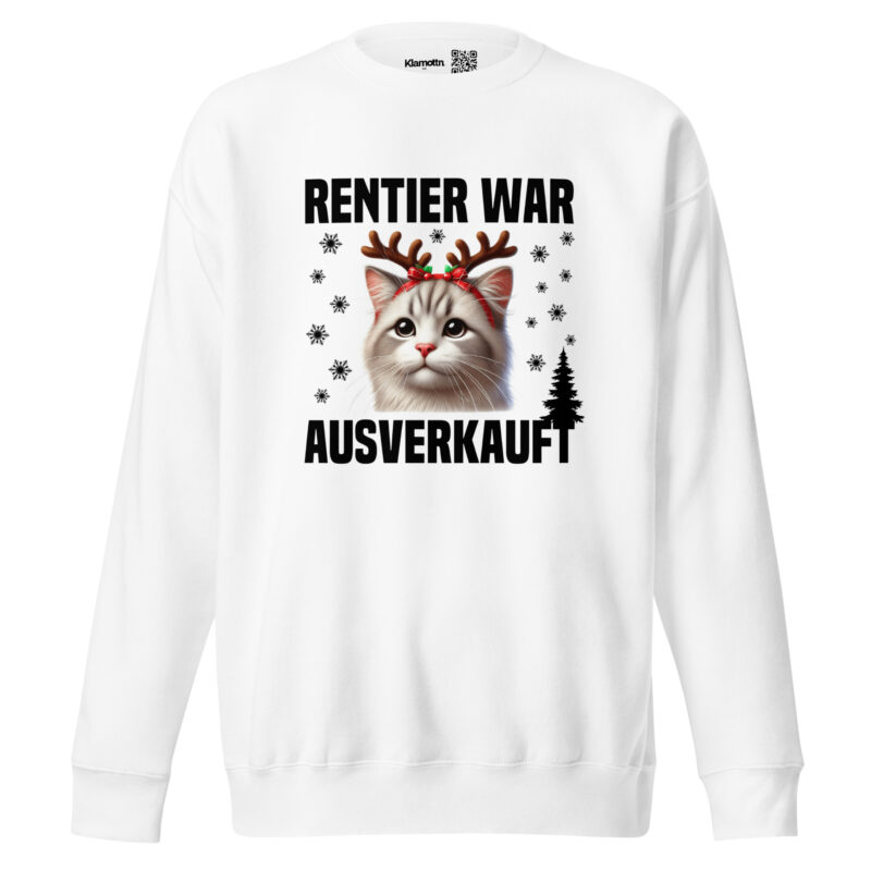 Rentier war ausverkauft Katze als Rudolph Unisex-Sweatshirt – Sweatshirts – klamottn.de