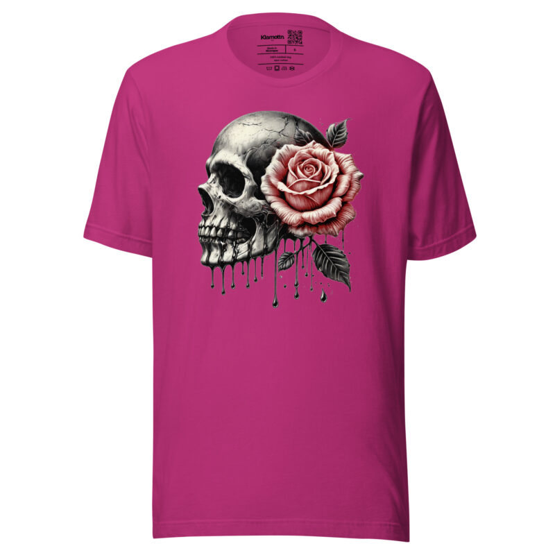 Schädel mit roter Rose Unisex-T-Shirt – T-Shirts – klamottn.de