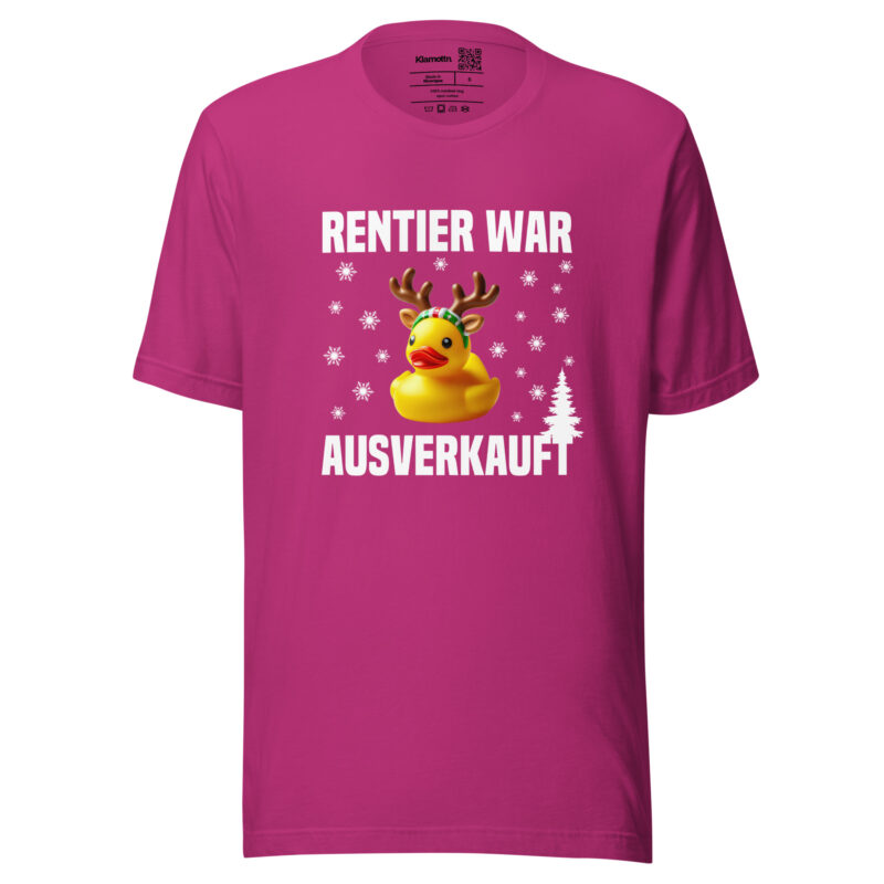 Rentier war ausverkauft Ente als Rudolph Unisex-T-Shirt – T-Shirts – klamottn.de