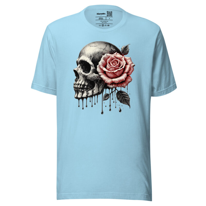 Schädel mit roter Rose Unisex-T-Shirt – T-Shirts – klamottn.de