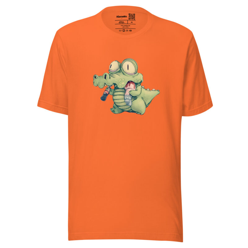 Krokodil mit Cola und “Snack” Unisex-T-Shirt