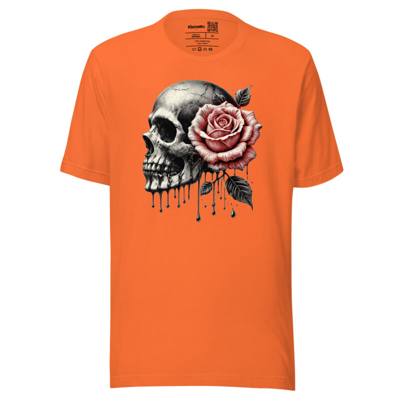 Schädel mit roter Rose Unisex-T-Shirt – T-Shirts – klamottn.de