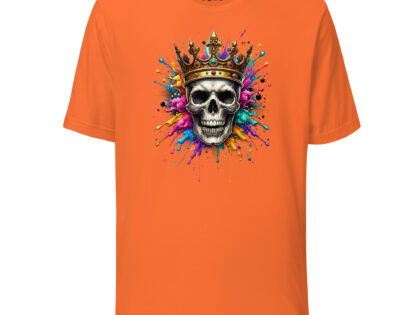 Schädel mit Krone und Farbspritzern Unisex-T-Shirt – T-Shirts – klamottn.de Schädel mit Krone und Farbspritzern Unisex-T-Shirt – T-Shirts – klamottn.de