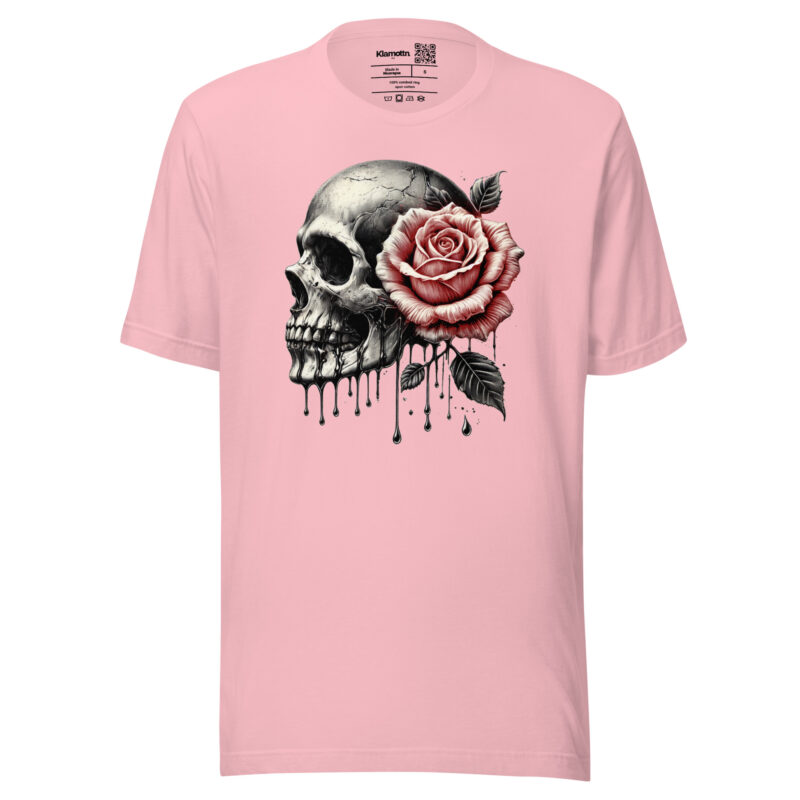Schädel mit roter Rose Unisex-T-Shirt – T-Shirts – klamottn.de