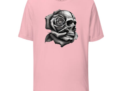 Monochromer Schädel mit Rose Unisex-T-Shirt – T-Shirts – klamottn.de Monochromer Schädel mit Rose Unisex-T-Shirt – T-Shirts – klamottn.de