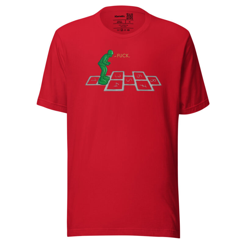 Soldat im Hüpfspiel Unisex-T-Shirt – T-Shirts – klamottn.de