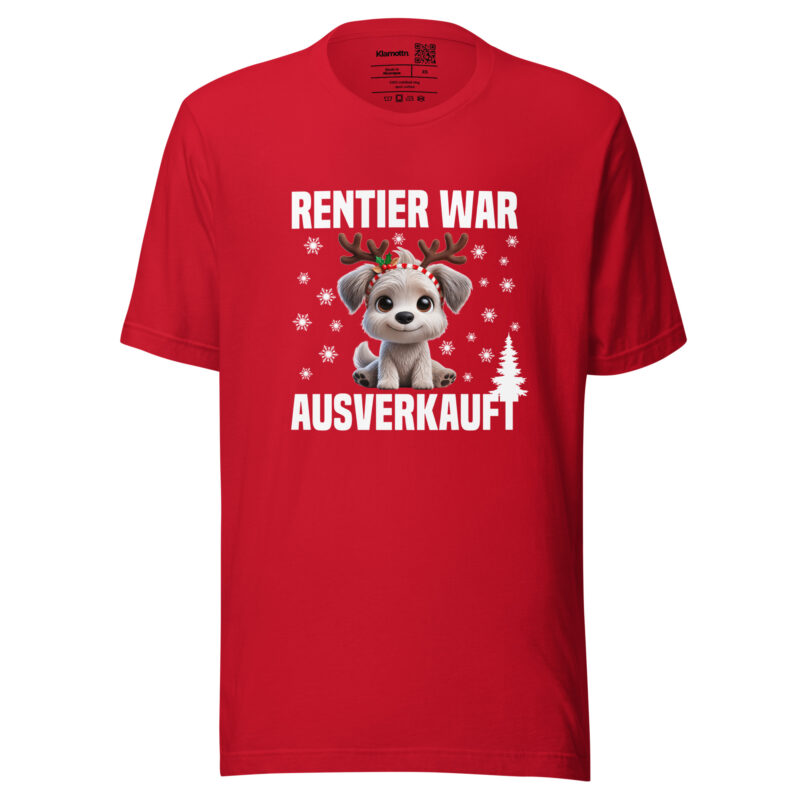 Rentier war ausverkauft Hund als Rudolph Unisex-T-Shirt