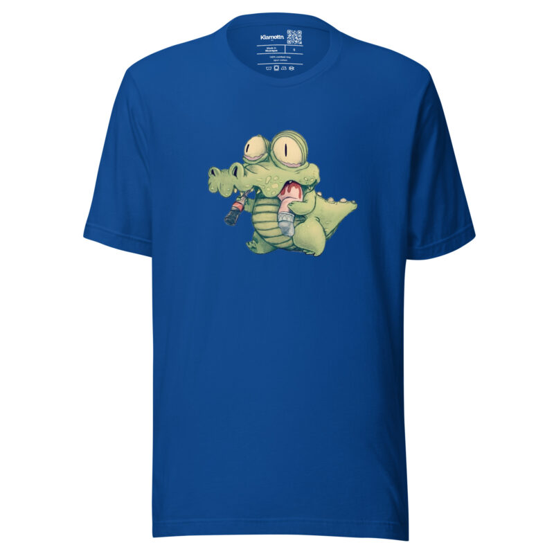 Krokodil mit Cola und “Snack” Unisex-T-Shirt