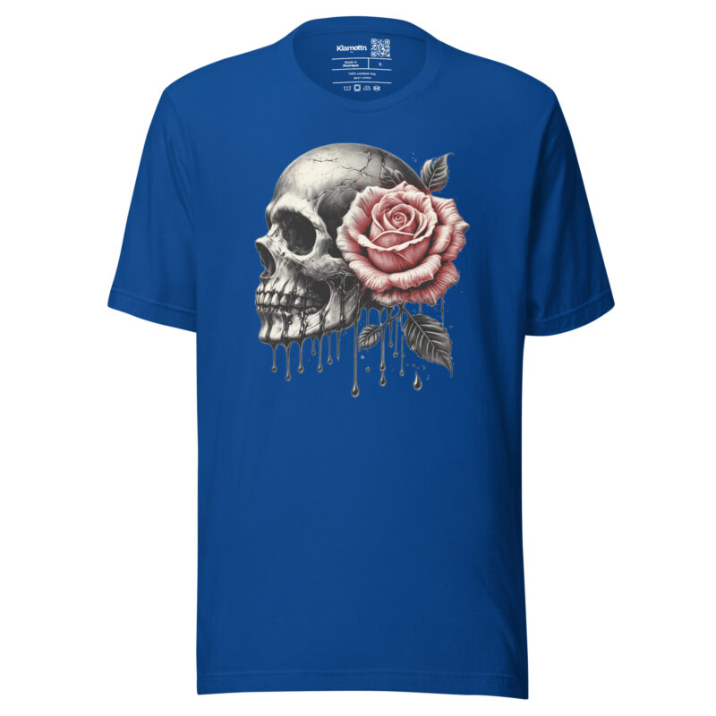 Schädel mit roter Rose Unisex-T-Shirt – T-Shirts – klamottn.de