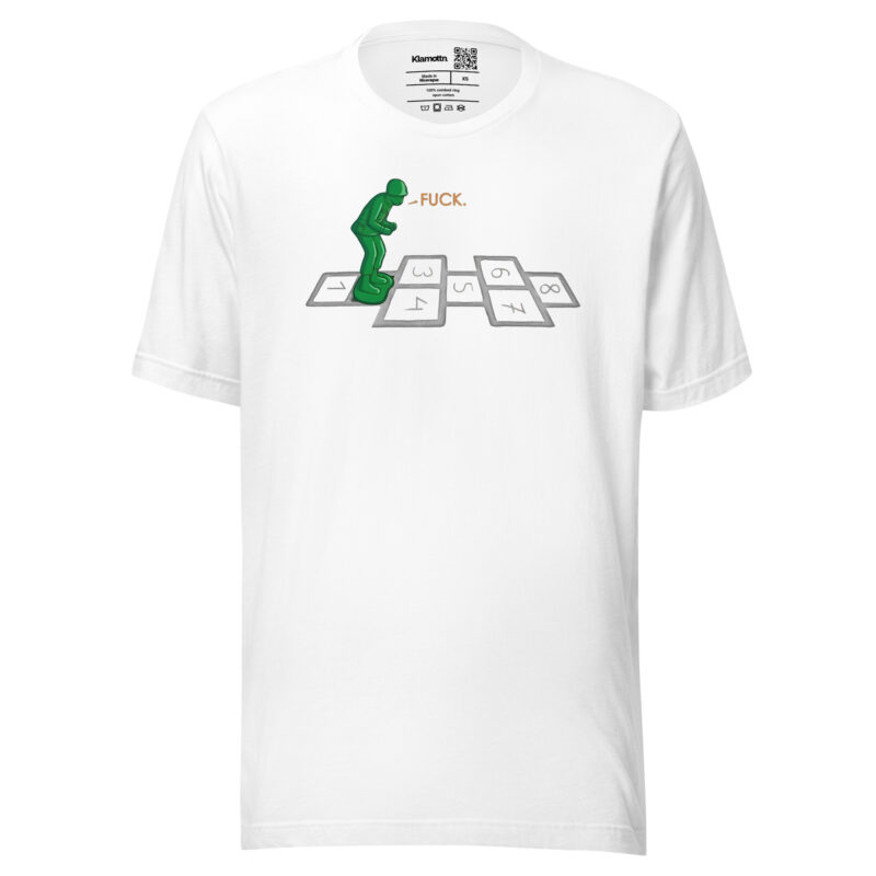 Soldat im Hüpfspiel Unisex-T-Shirt – T-Shirts – klamottn.de