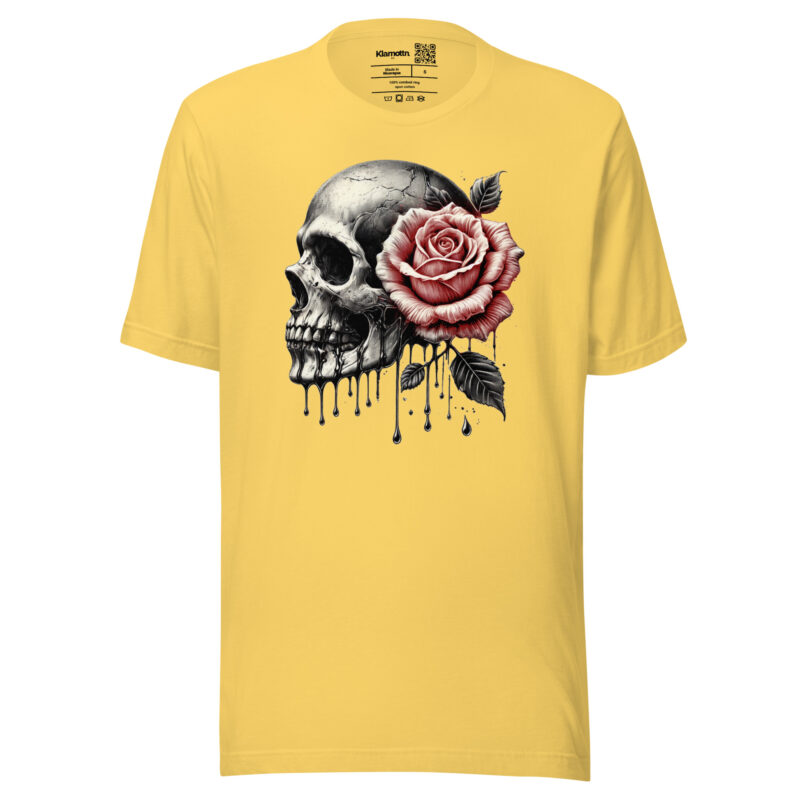 Schädel mit roter Rose Unisex-T-Shirt – T-Shirts – klamottn.de