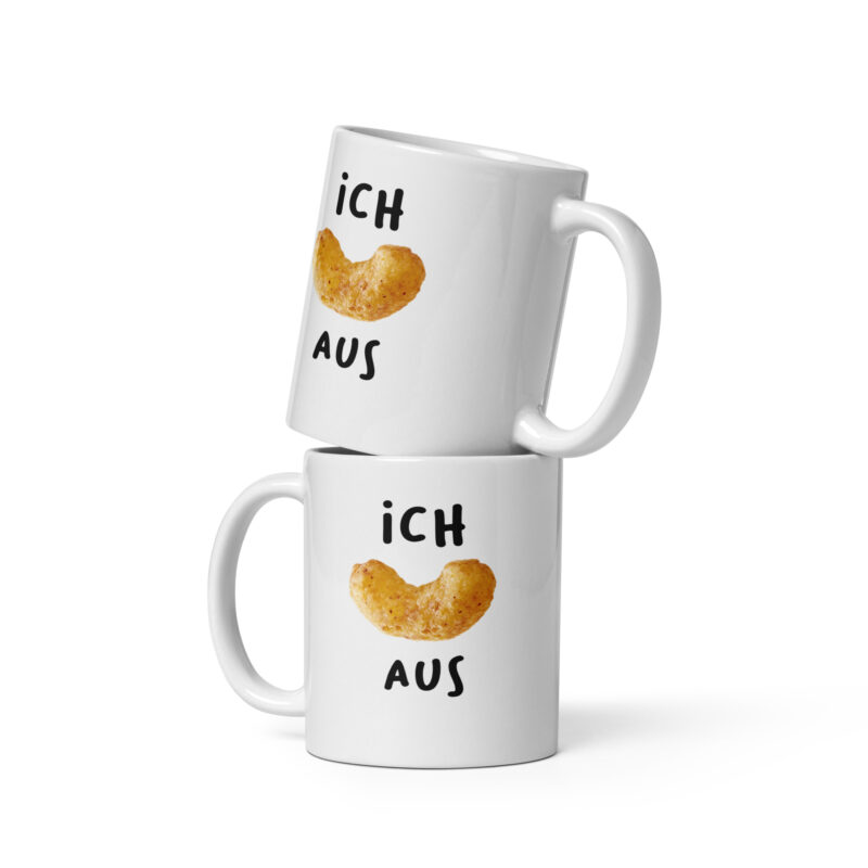Weiße, glänzende Ich flip aus Tasse