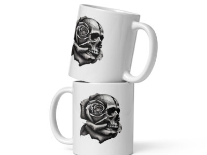 Monochromer Schädel mit Rose Tasse – Home & Living – klamottn.de Monochromer Schädel mit Rose Tasse – Home & Living – klamottn.de