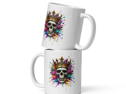 Schädel mit Krone und Farbspritzern Tasse – Home & Living – klamottn.de Schädel mit Krone und Farbspritzern Tasse – Home & Living – klamottn.de