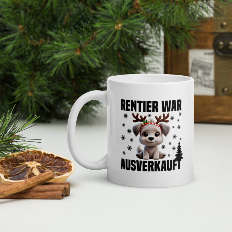 Rentier war ausverkauft Hund als Rudolph Tasse