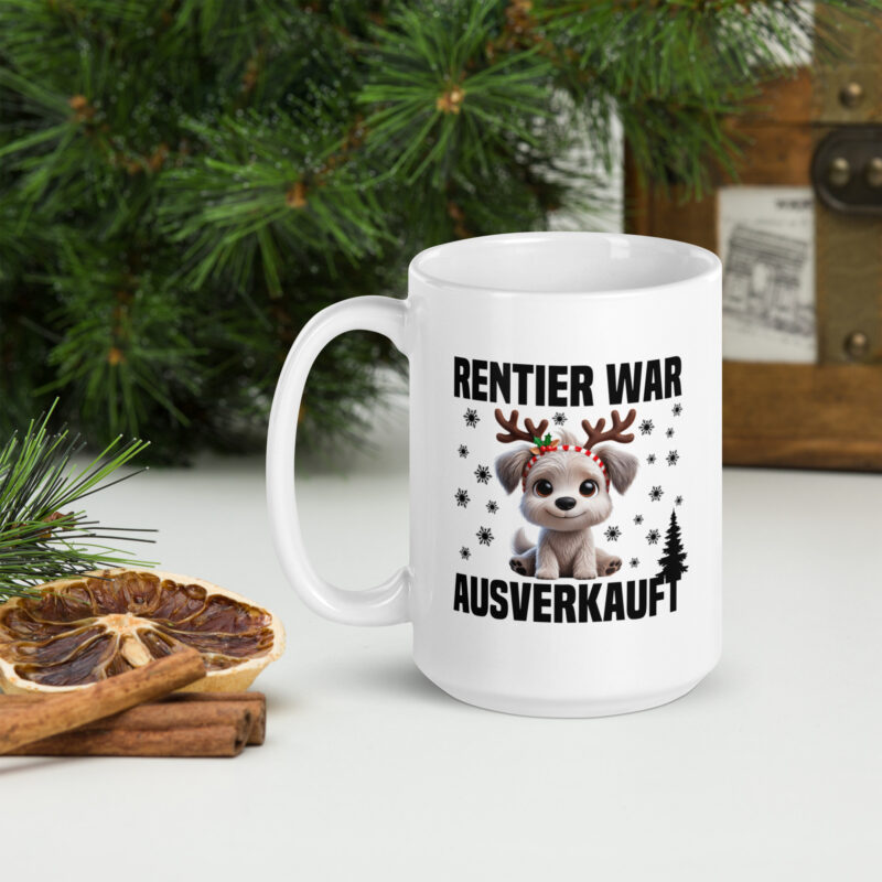 Rentier war ausverkauft Hund als Rudolph Tasse