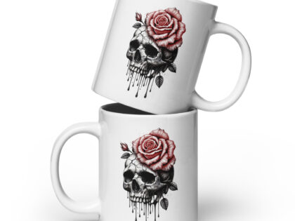 Schädel mit blutroter Rose Tasse – Home & Living – klamottn.de Schädel mit blutroter Rose Tasse – Home & Living – klamottn.de