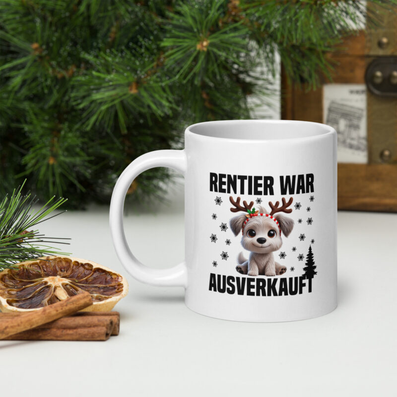 Rentier war ausverkauft Hund als Rudolph Tasse