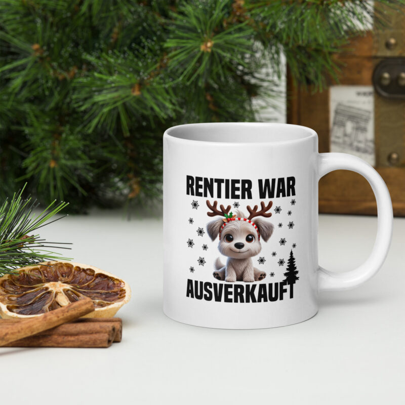 Rentier war ausverkauft Hund als Rudolph Tasse