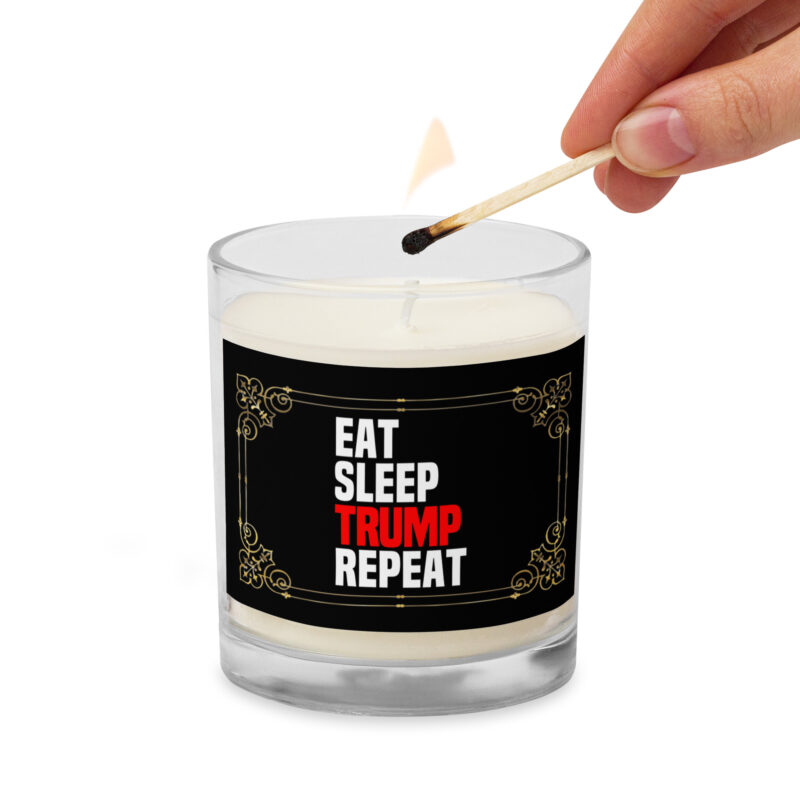 Eat Sleep Trump Repeat Sojawachs-Kerze im Glas – Home & Living – klamottn.de