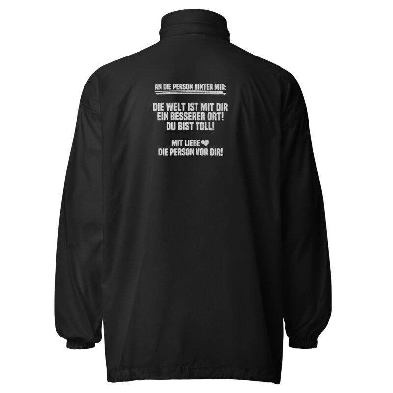 An die Person hinter mir Basic-Unisex-Windbreaker – Jacken – klamottn.de
