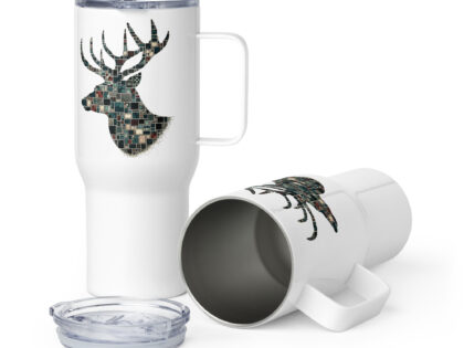 Mosaik-Hirsch Reisebecher mit Griff – Accessoires – klamottn.de Mosaik-Hirsch Reisebecher mit Griff – Accessoires – klamottn.de
