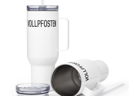 Vollpfosten Reisebecher mit Griff – Accessoires – klamottn.de Vollpfosten Reisebecher mit Griff – Accessoires – klamottn.de