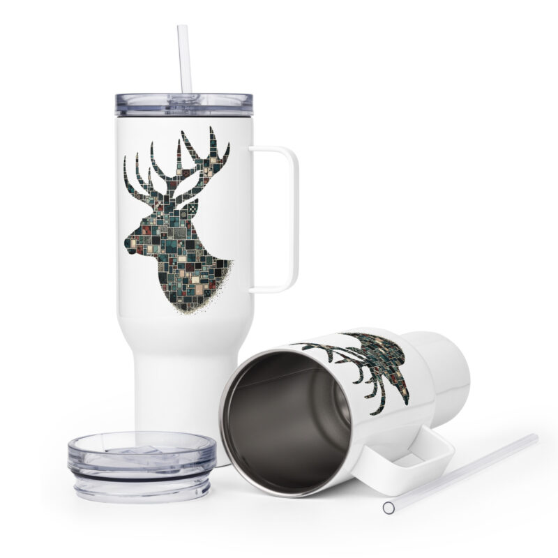 Mosaik-Hirsch Reisebecher mit Griff – Accessoires – klamottn.de