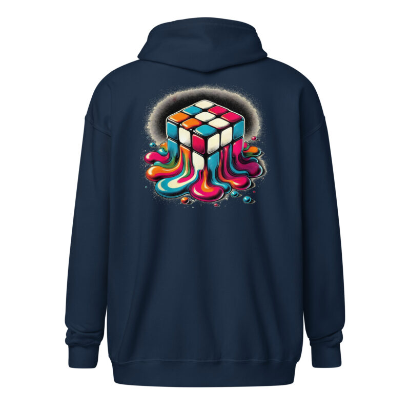 Schmelzender vintage Zauberwürfel Unisex-Zip-Hoodie – Jacken – klamottn.de